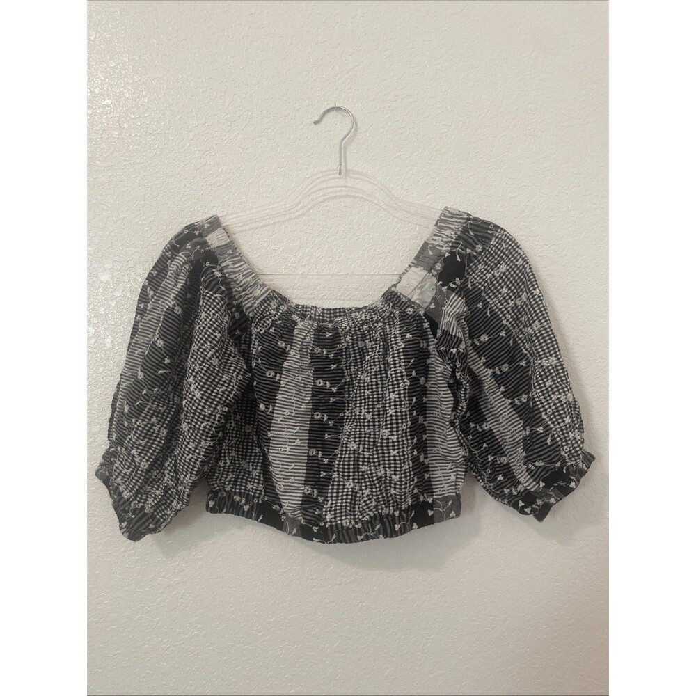 Forever 21 Womens S Off Shoulder Cropped Top Boho Preppy Small Cottagecore